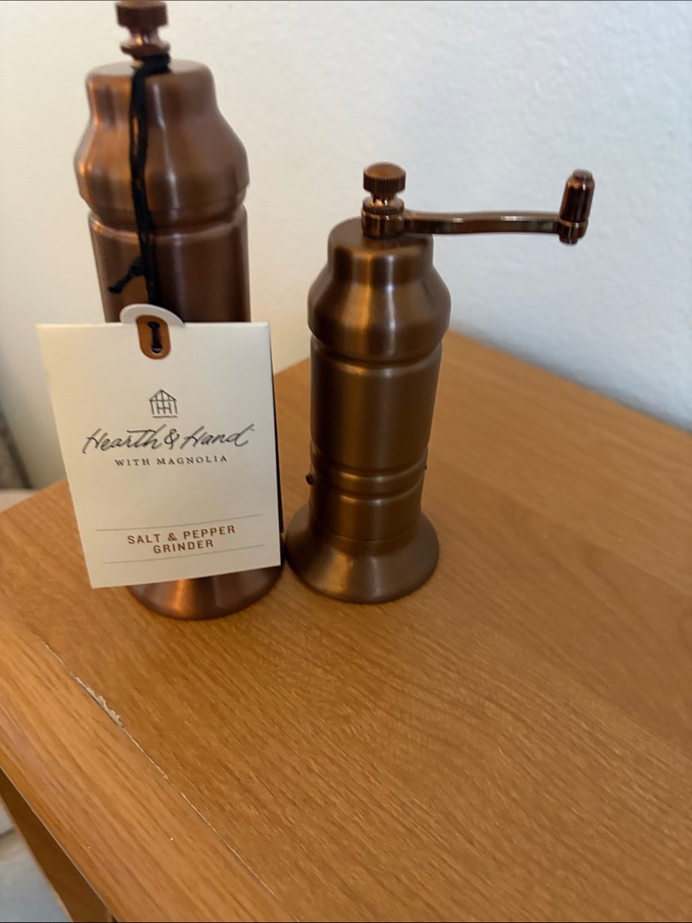 Hearth & Hand Copper Finish Manual Salt and Pepper Grinders